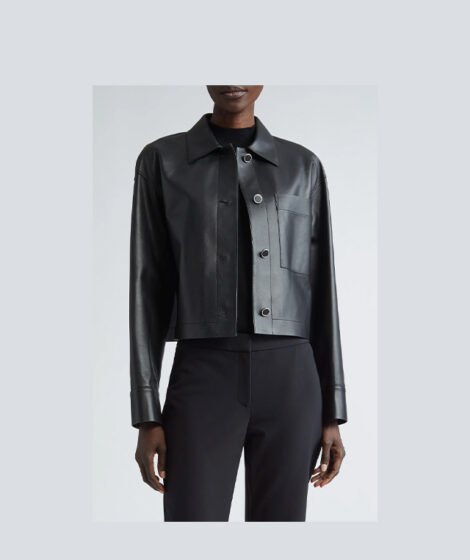 lafayette 148 cropped leather jacket