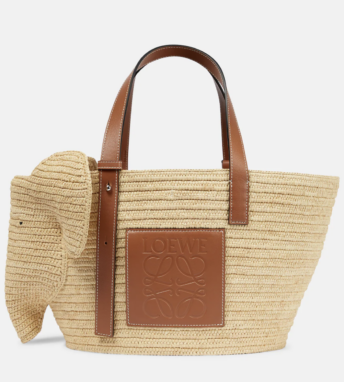 Loewe Elephant Basket Raffia Tote Bag